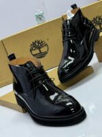 Timberland Glossy Black Lace-Up Boots
