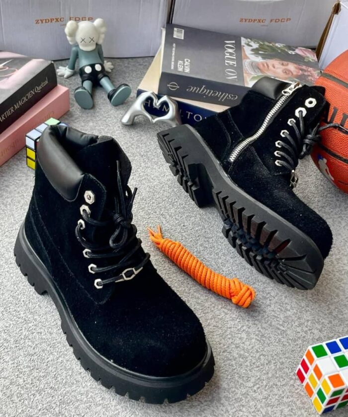 Timberland Premium 6-Inch Black Suede Boots