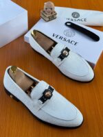 Versace White Loafers