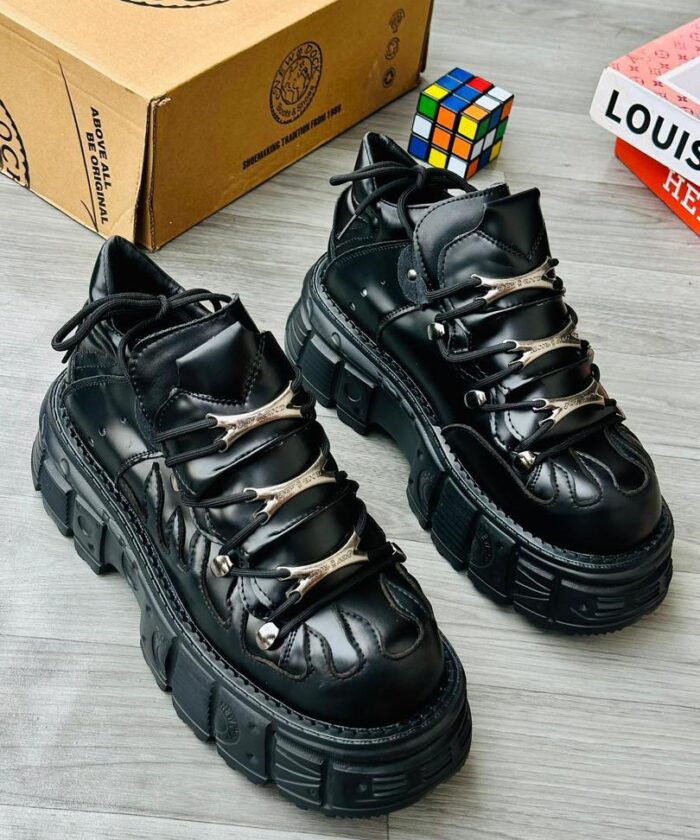 New Rock 106-S29 Black Platform Ankle Boots
