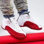 Nike Air Jordan 12 Retro “Cherry” White and Varsity Red Sneakers