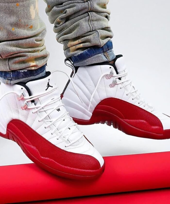 Nike Air Jordan 12 Retro “Cherry” White and Varsity Red Sneakers