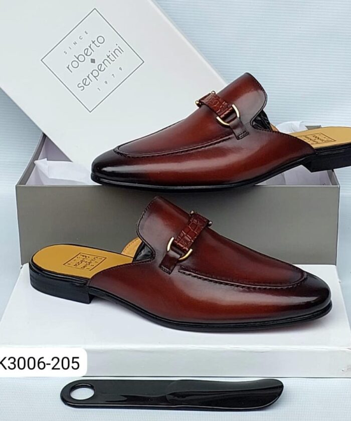 Roberto Serpentini Men’s Brown Leather Horsebit Mules