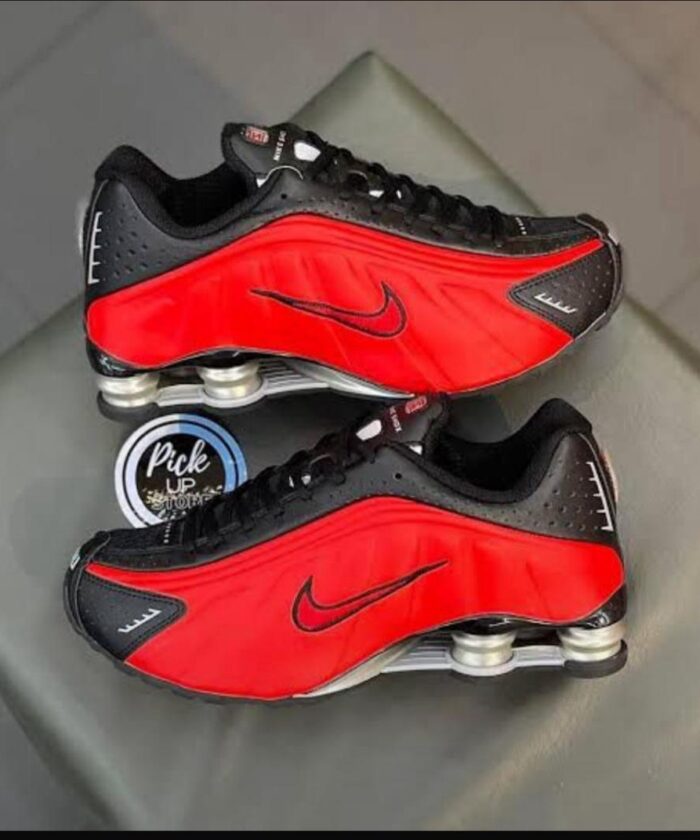 Nike Shox R4 University Red and Black Sneakers