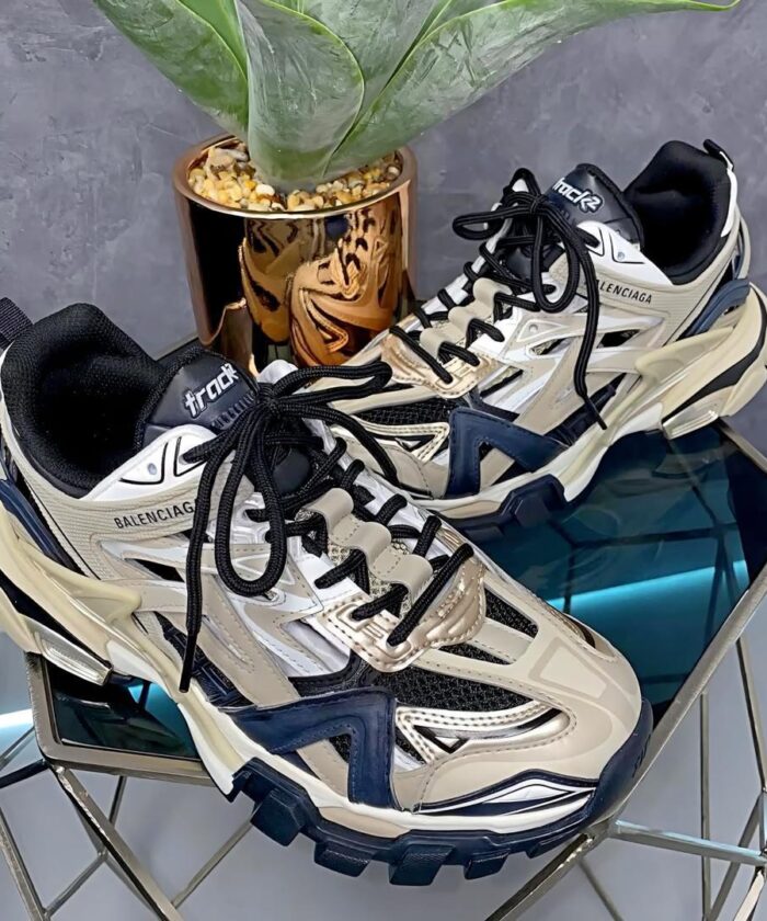 Balenciaga Track 2 Beige and Black Sneakers