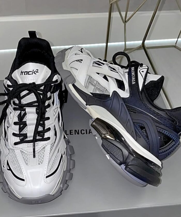 Balenciaga Men’s Track 2 Trainers in Black and White