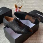 Tom Ford Men’s Black Handwoven Leather Oxford Shoes