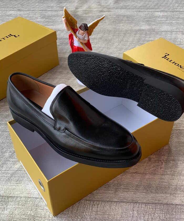 Billionaire Italian Couture Men’s Black Leather Loafers