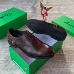 Clarks Men’s Brown Leather Side Buckle Lace-Up Shoes
