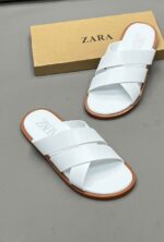 Zara Minimalist Black Cross-Strap Sandals
