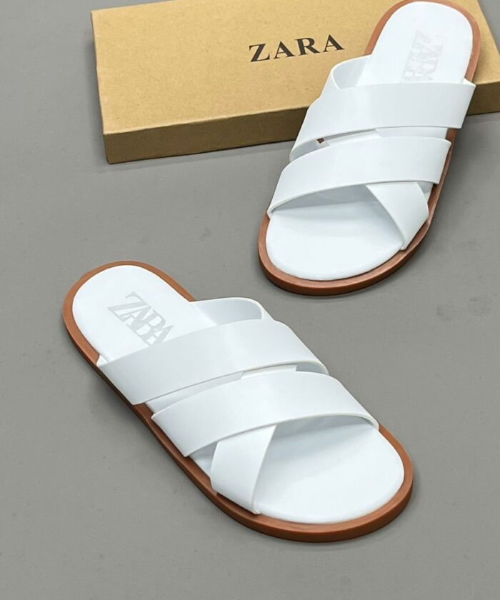 Zara Minimalist Black Cross-Strap Sandals