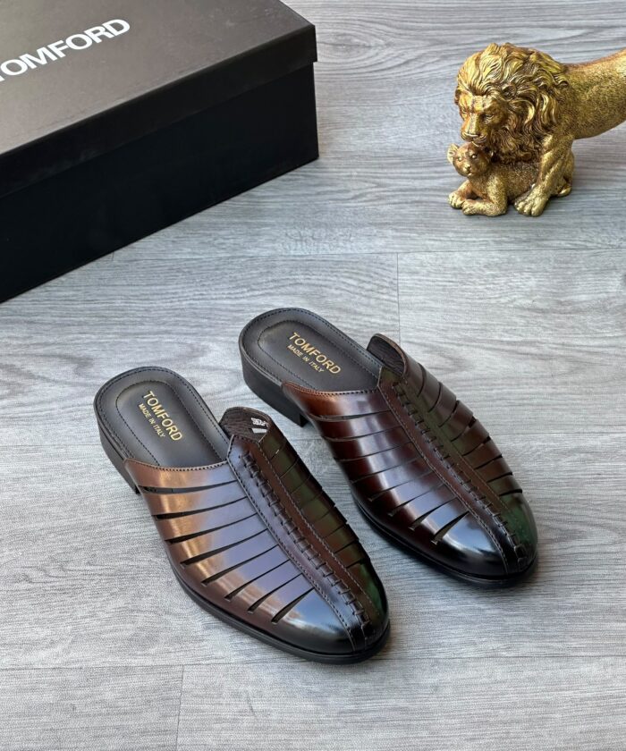 Tom Ford Woven Leather Strap Mules