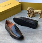 Billionaire Italian Couture Black Leather Loafers