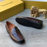Billionaire Italian Couture Brown Leather Loafers