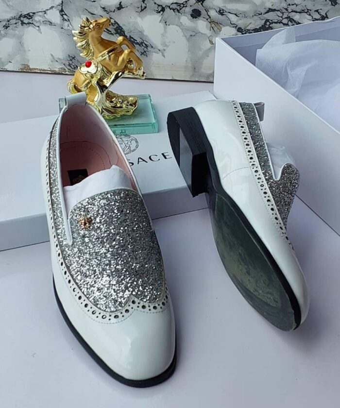 White Crystal Loafers