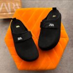 Zara Black Suede Platform Clogs