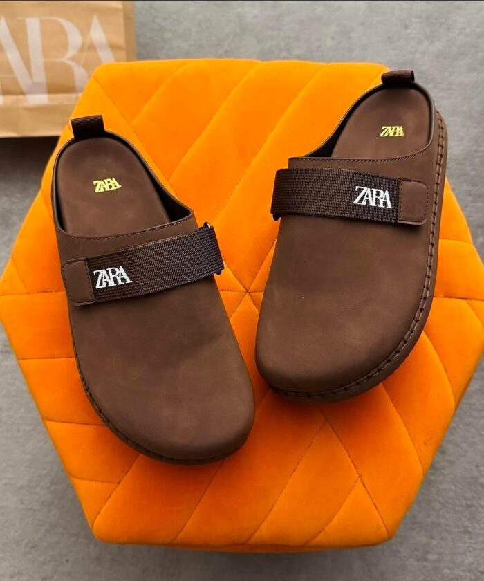 Zara Brown Suede Platform Clogs