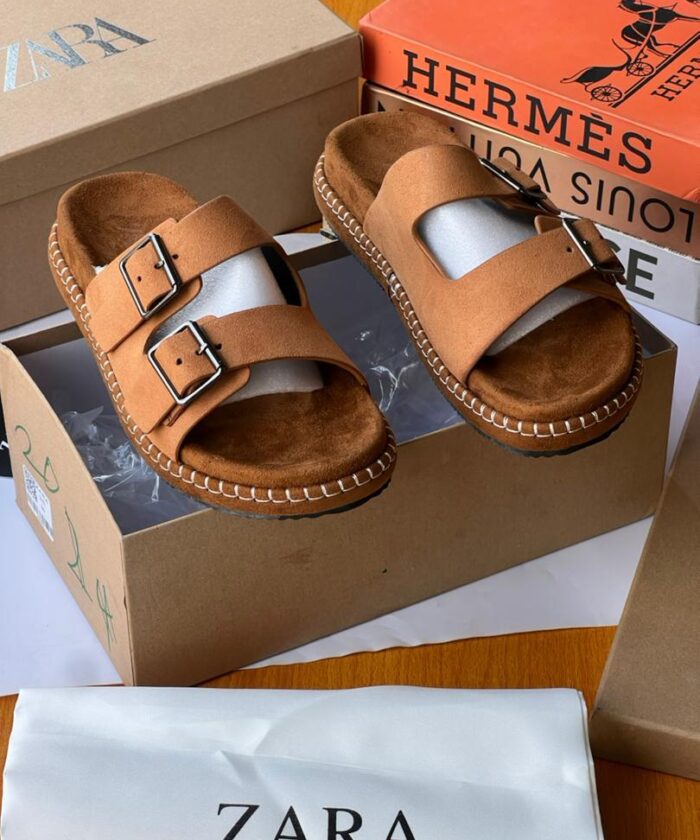 Zara Brown Suede Sandals