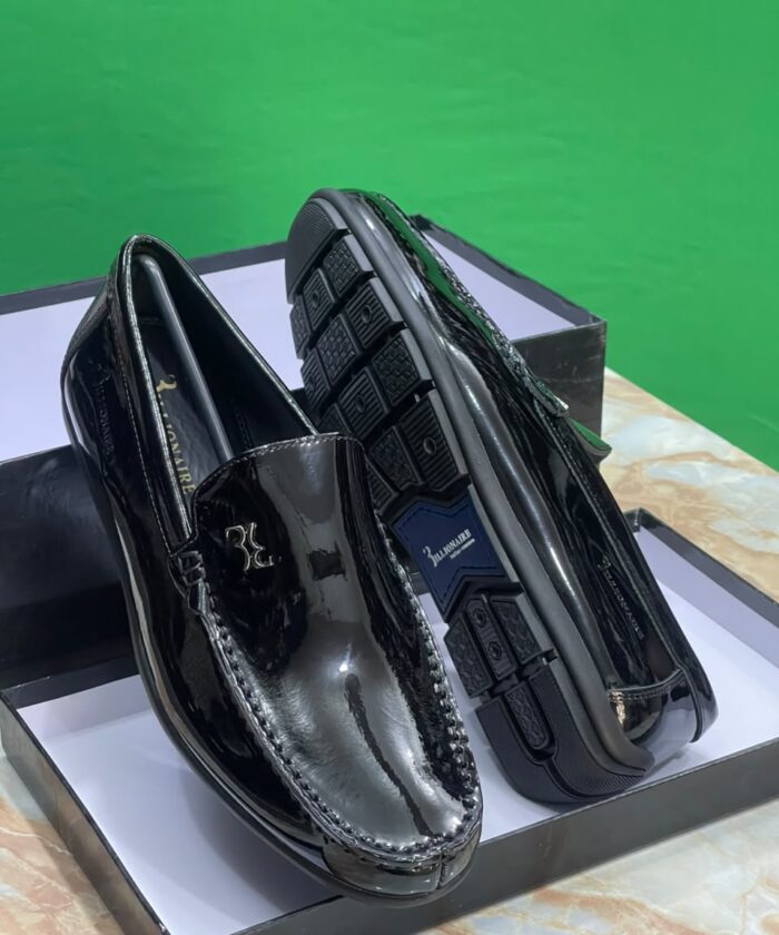 Billionaire Black Patent Leather Loafers