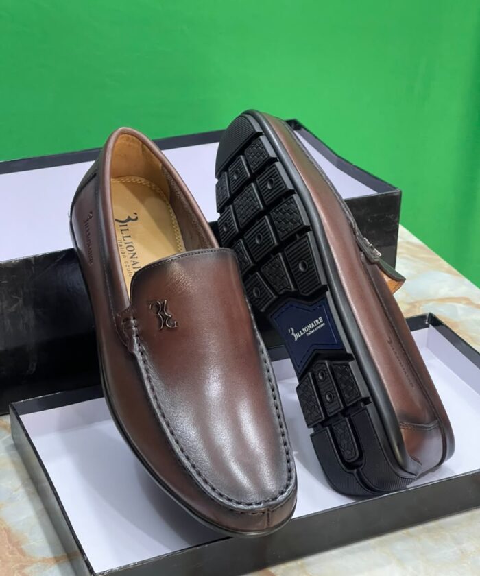 Billionaire Italian Couture Brown Leather Loafers