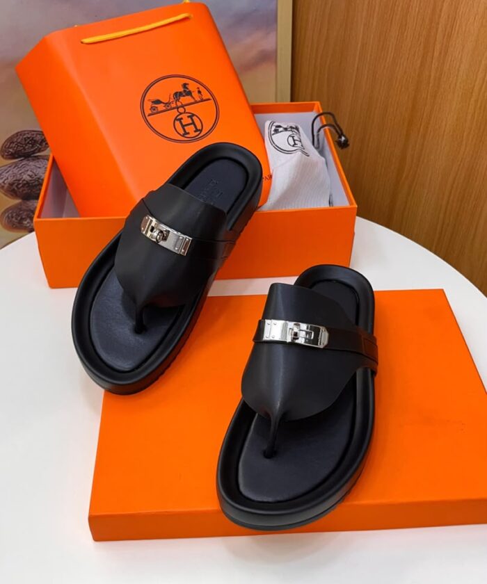 Black Calfskin Sandals