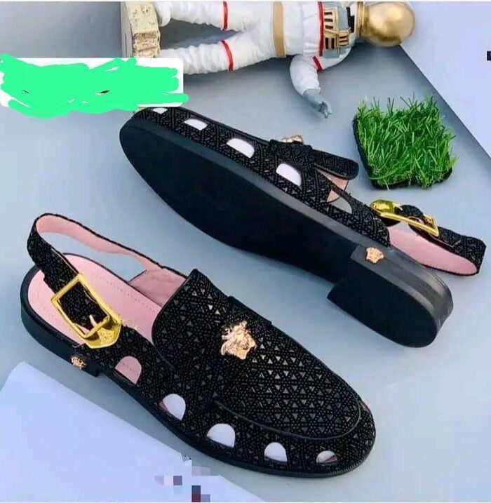 Black Crystal Embellished Sandals