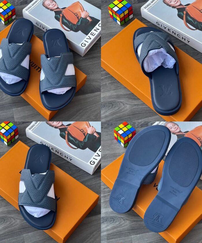 Blue Crossover Sandals