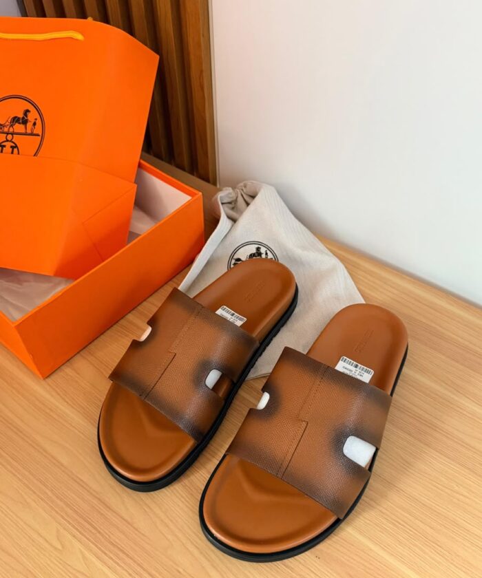 Brown Gradient H-Cutout Sandals