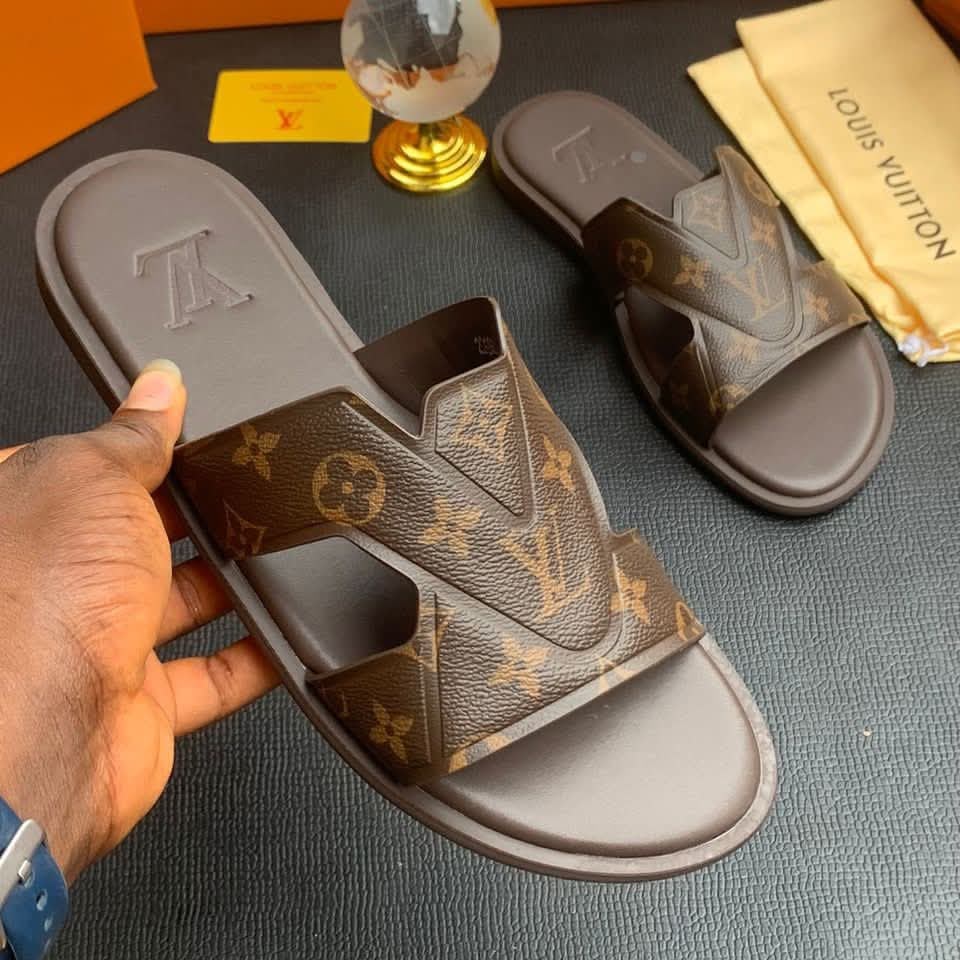 Brown Monogram Leather Sandals Brown Monogram Leather Sandals