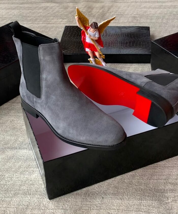 Christian Louboutin Men’s Tan Suede Chelsea Boots