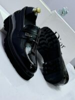 Chunky Platform Dress Shoes with Metallic Logo Strap