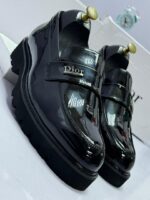 Chunky Platform Dress Shoes with Metallic Logo Strap