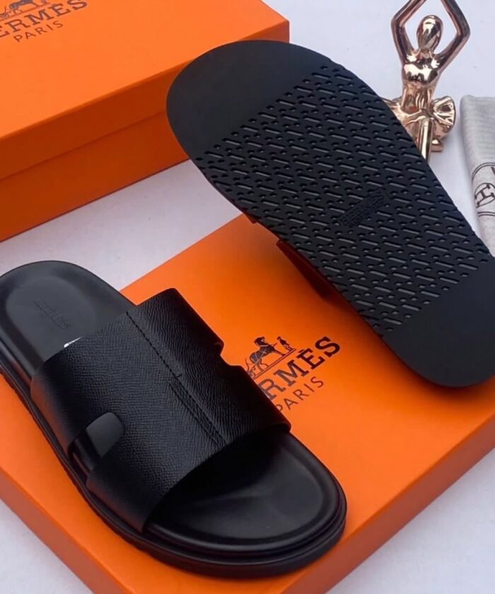 Hermès Chypre Noir Calfskin Sandals