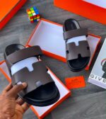 Luxury Designer Slides with Adjustable Velcro Strap