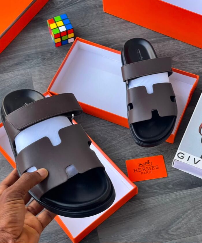 Luxury Designer Slides with Adjustable Velcro Strap