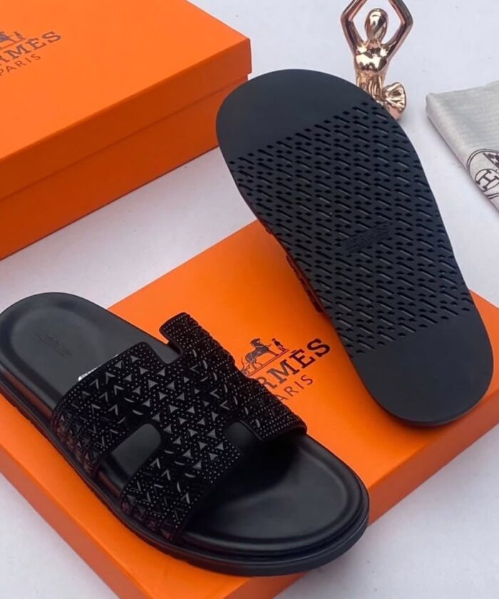 Luxury Geometric Strap Designer Slides