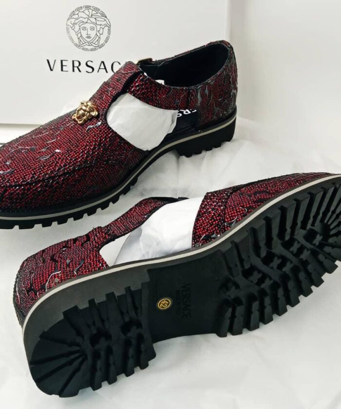 Mens Red Crystal Embellished Formal Shoes