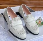 Moreschi Arctic White Textured Leather Penny Loafers