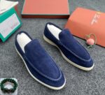 Summer Walk Blue Suede Loafers - Image 3