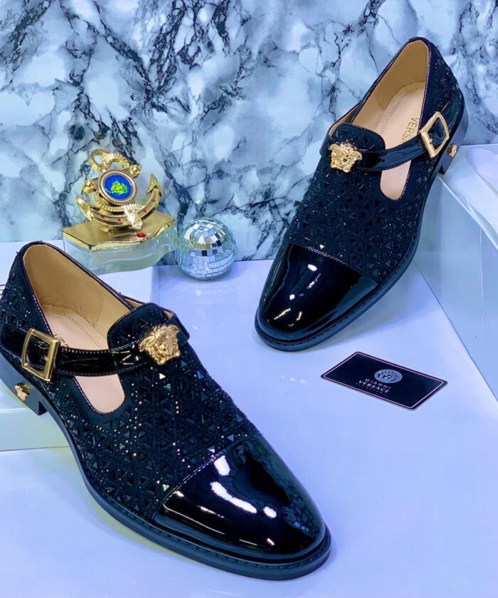 White Rhinestone Embellished Mens Loafers Luxury Shoes