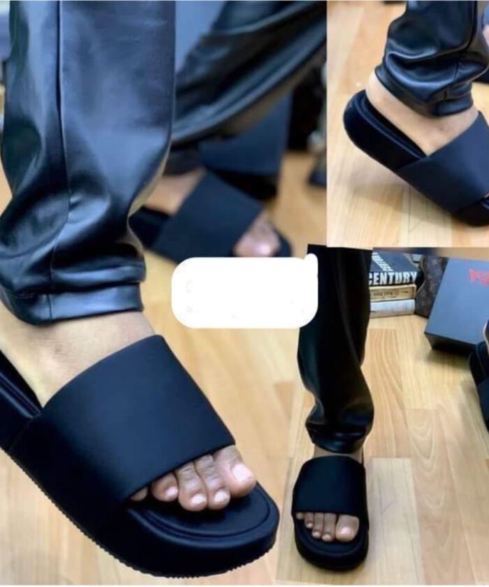 Y-3 Black Platform Slides