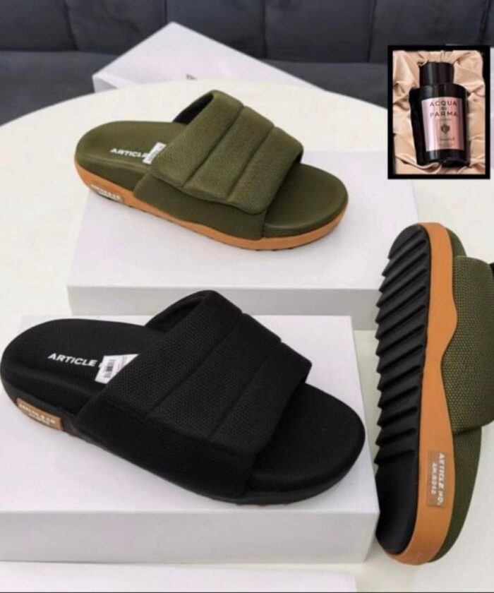 Article Padded Olive Green Slide Sandals