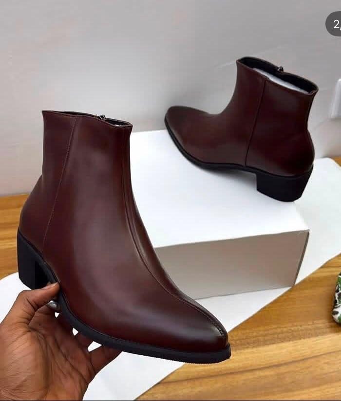 Mens Heeled Leather Lined Ankle Boots