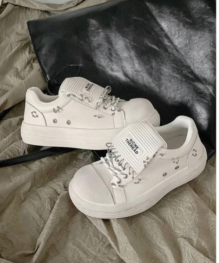 Mr Ozera Lettering Tongue Platform Sneakers