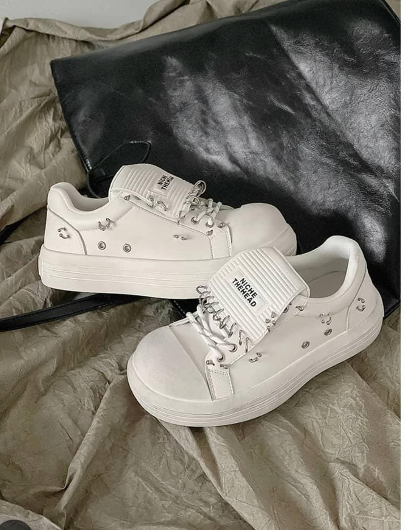 Mr Ozera Lettering Tongue Platform Sneakers Mr Ozera Lettering Tongue Platform Sneakers