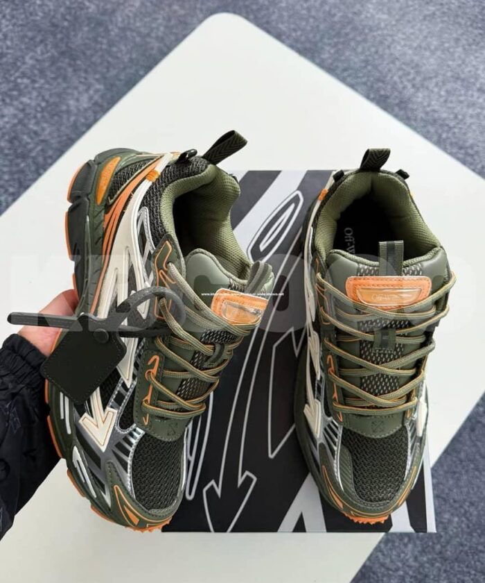 Off White Be Right Back Military Green Peach Sneakers