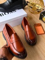 BOSS Brown Leather Penny Loafers