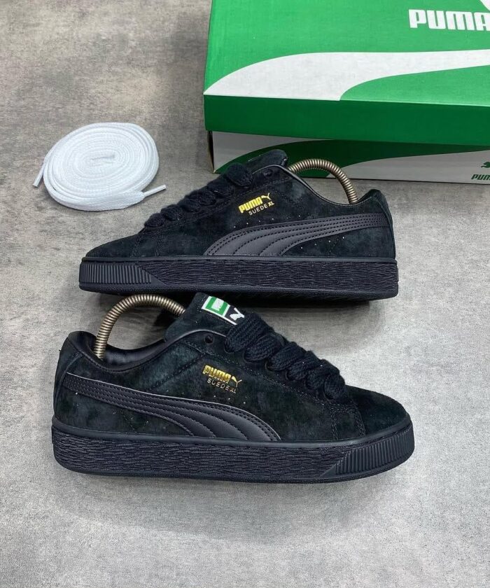 Black Chunky Sneakers Thick Laces