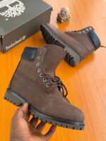 Brown 6 Inch Waterproof Boots Black Padded Collar - Image 2