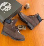 Brown 6 Inch Waterproof Boots Black Padded Collar